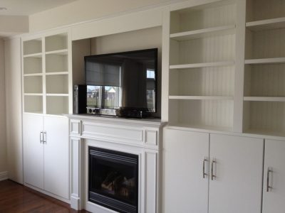 built in fireplace/tv wall unit